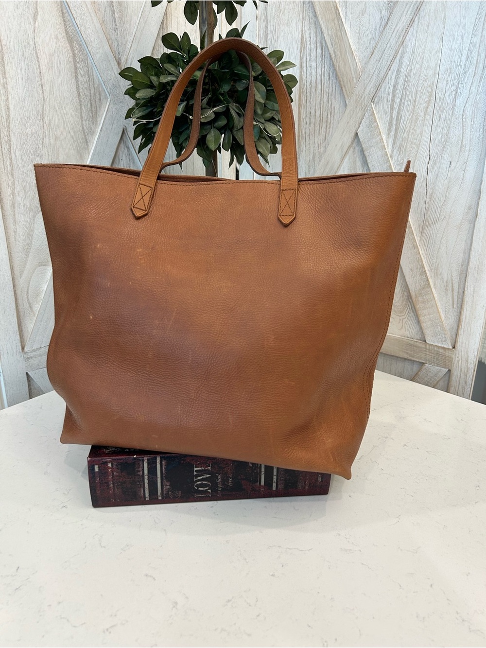Madewell Cognac Leather Tote